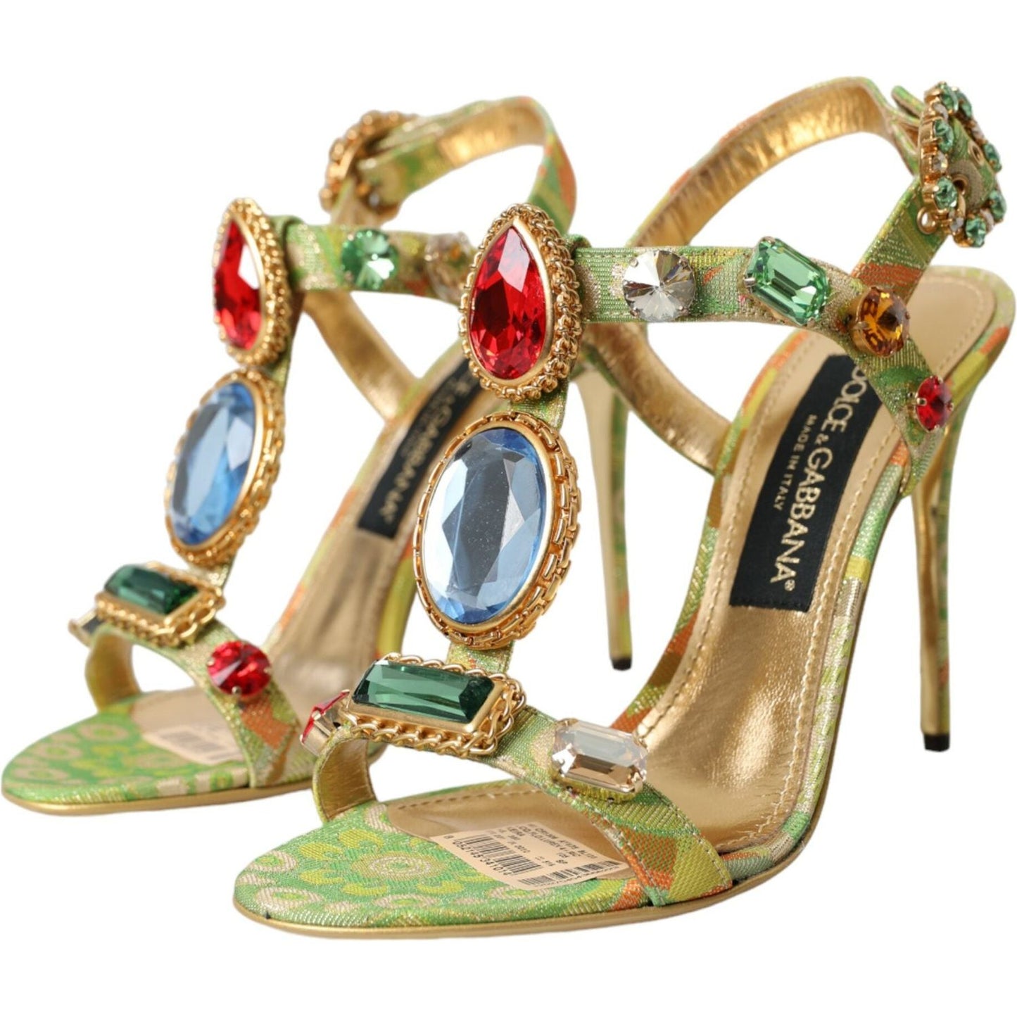 Dolce & Gabbana Multicolor Jacquard Crystals Sandals Shoes multicolor-jacquard-crystals-sandals-shoes-4