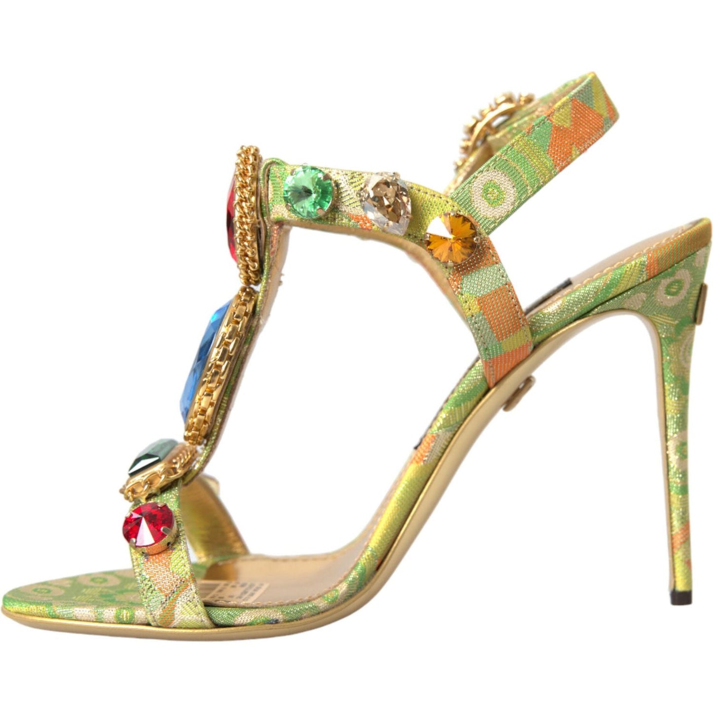 Dolce & Gabbana Multicolor Jacquard Crystals Sandals Shoes multicolor-jacquard-crystals-sandals-shoes-4