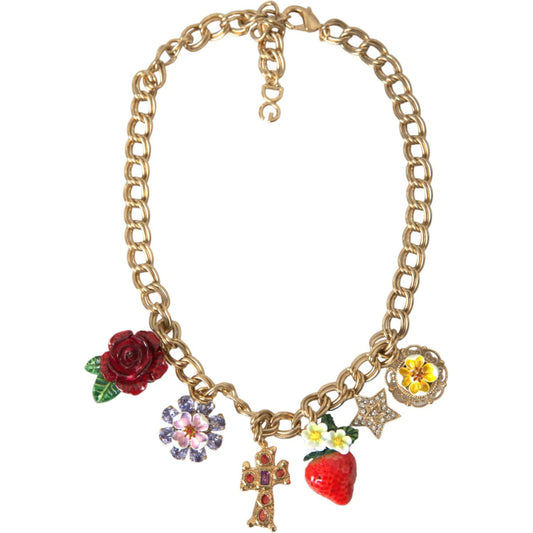Dolce & GabbanaGold Chain Rose Cross Strawberry Star Pendant NecklaceMcRichard Designer Brands£799.00