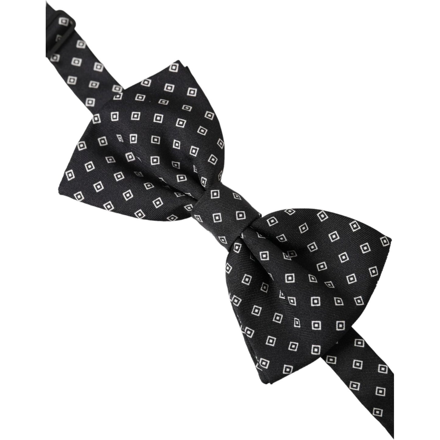 Black Patterned Silk Adjustable Neck Men Bow Tie