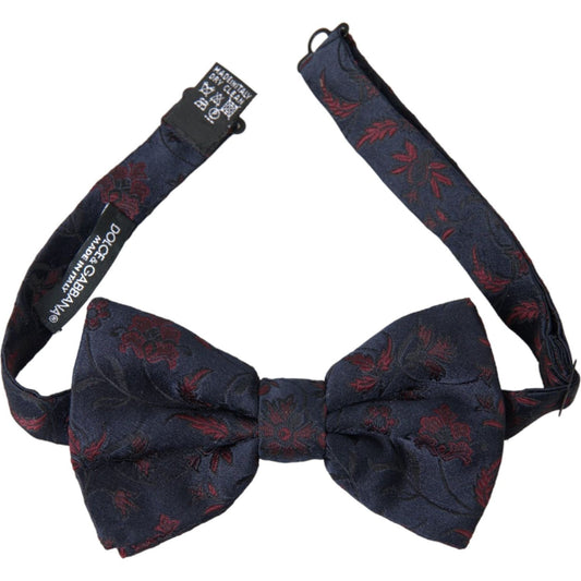 Blue Floral Brocade Adjustable Neck Men Bow Tie