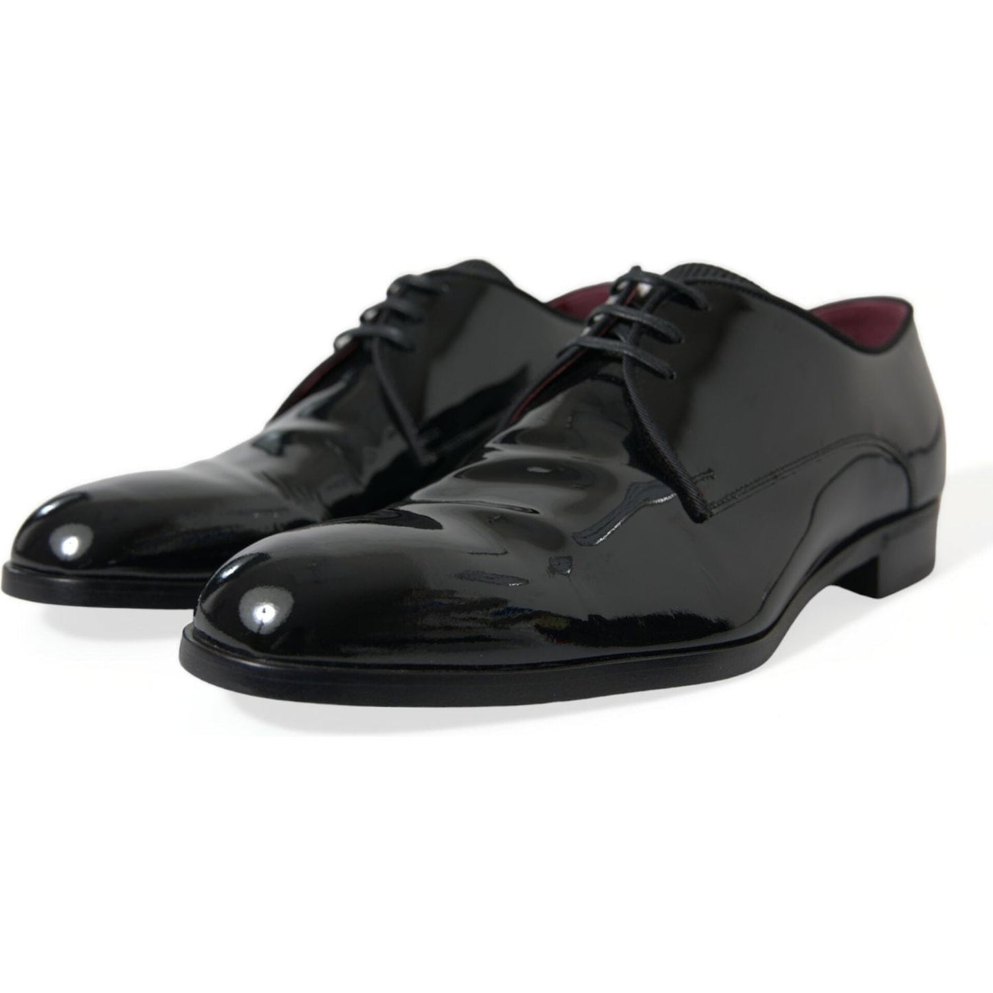Dolce & Gabbana | Elegant Black Calfskin Leather Derby Shoes| McRichard Designer Brands   