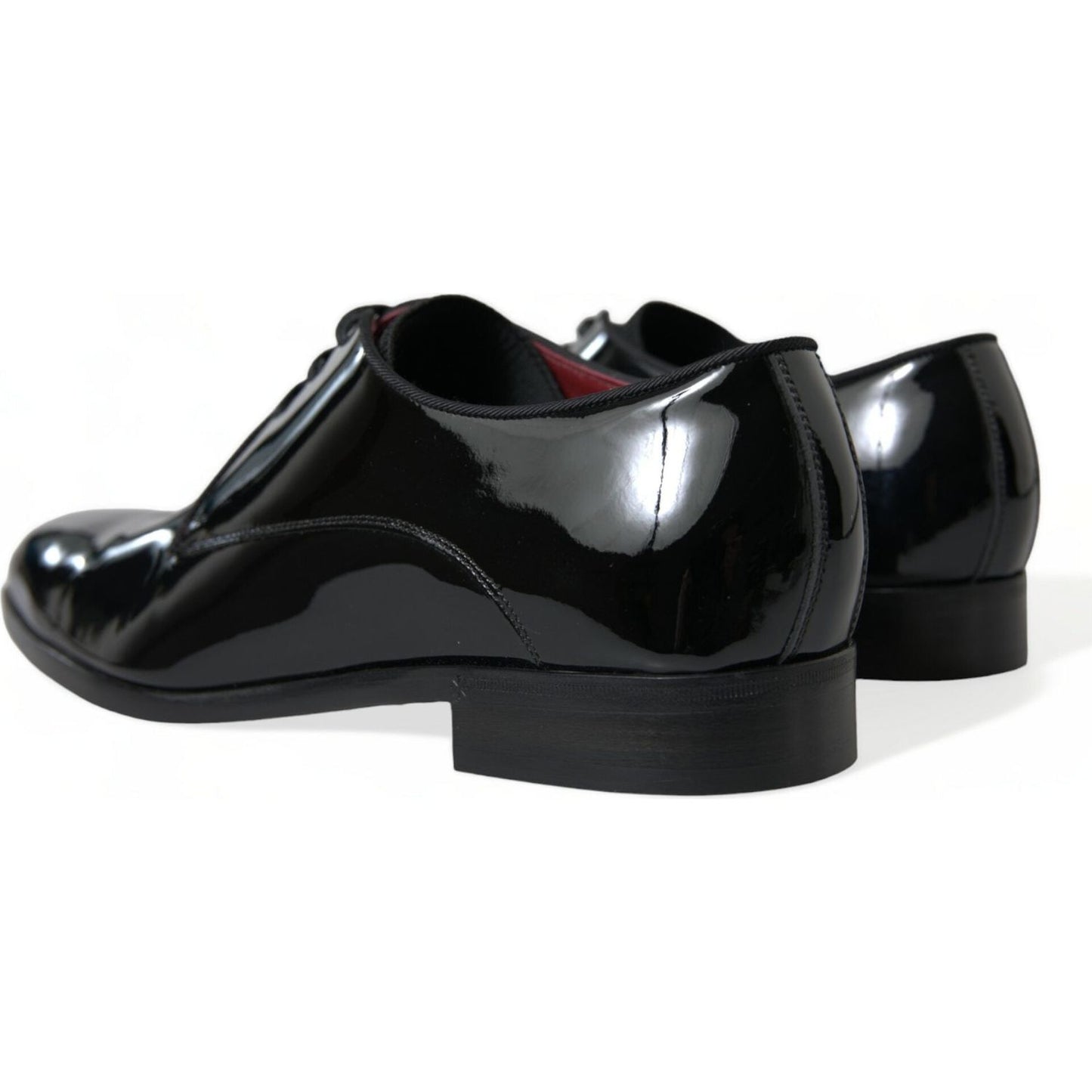 Dolce & Gabbana | Elegant Black Calfskin Leather Derby Shoes| McRichard Designer Brands   