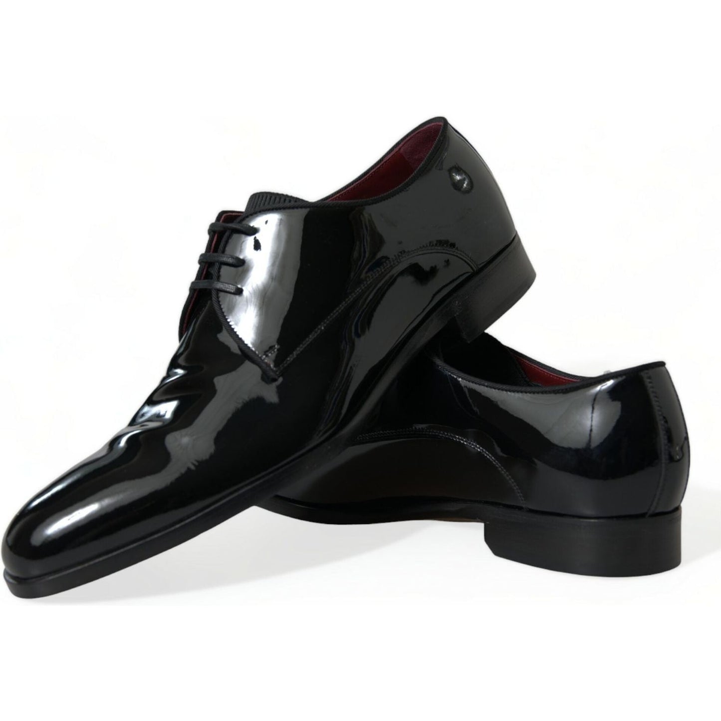 Dolce & Gabbana Elegant Black Calfskin Leather Derby Shoes black-calfskin-leather-derby-dress-shoes