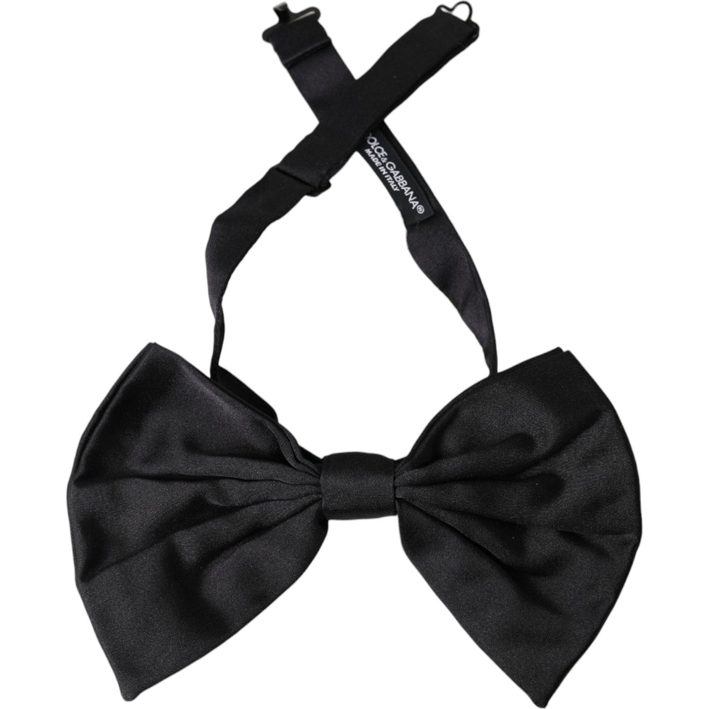 Black Satin Silk Adjustable Neck Men Bow Tie