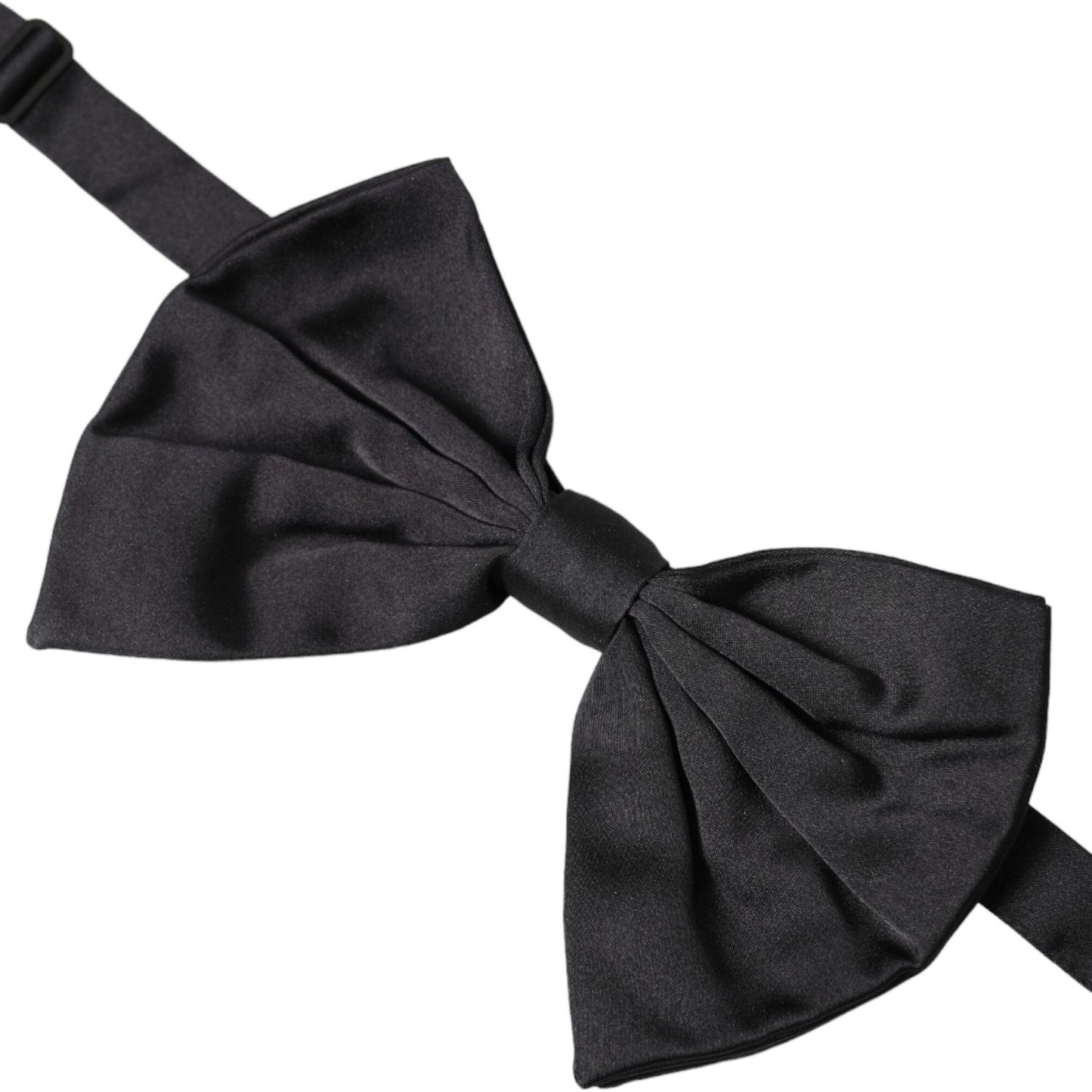 Black Satin Silk Adjustable Neck Men Bow Tie