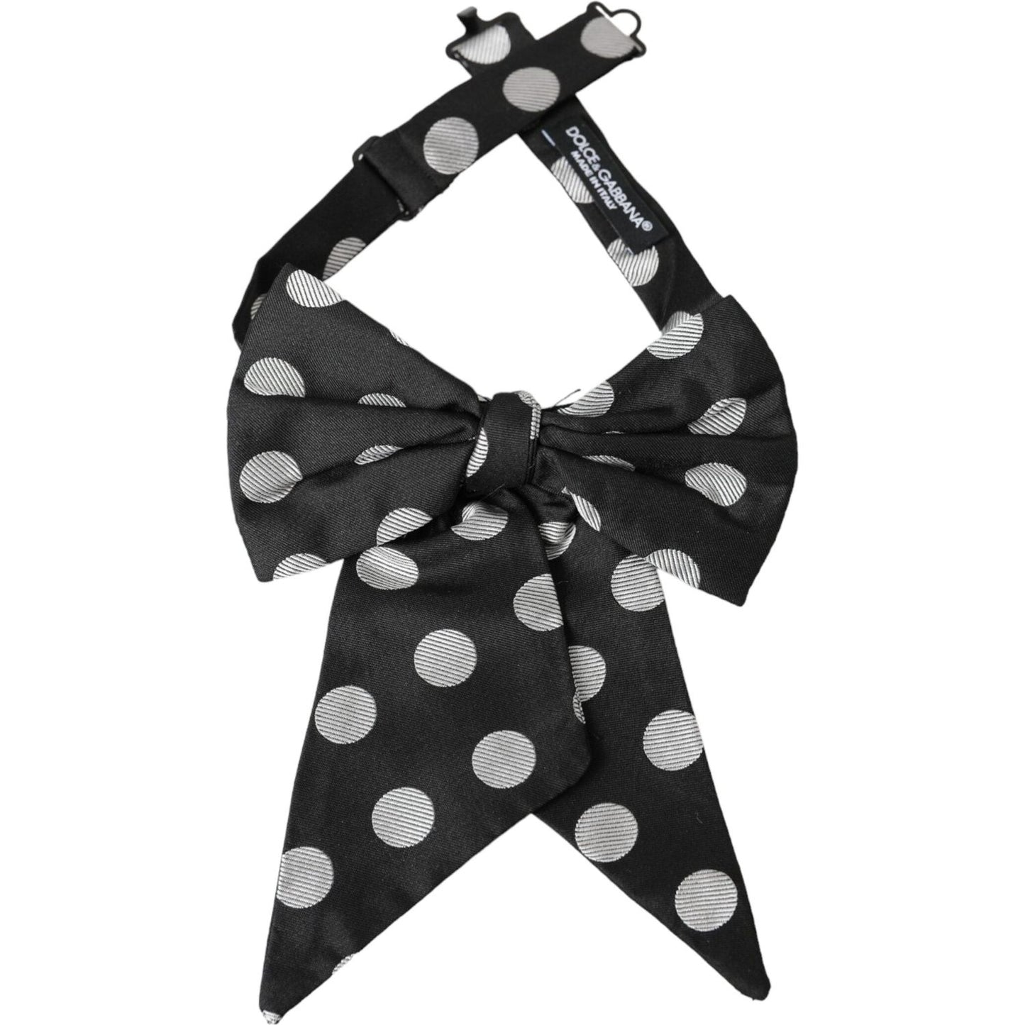 Black Polka Dots Ribbon Adjustable Neck Bow Tie