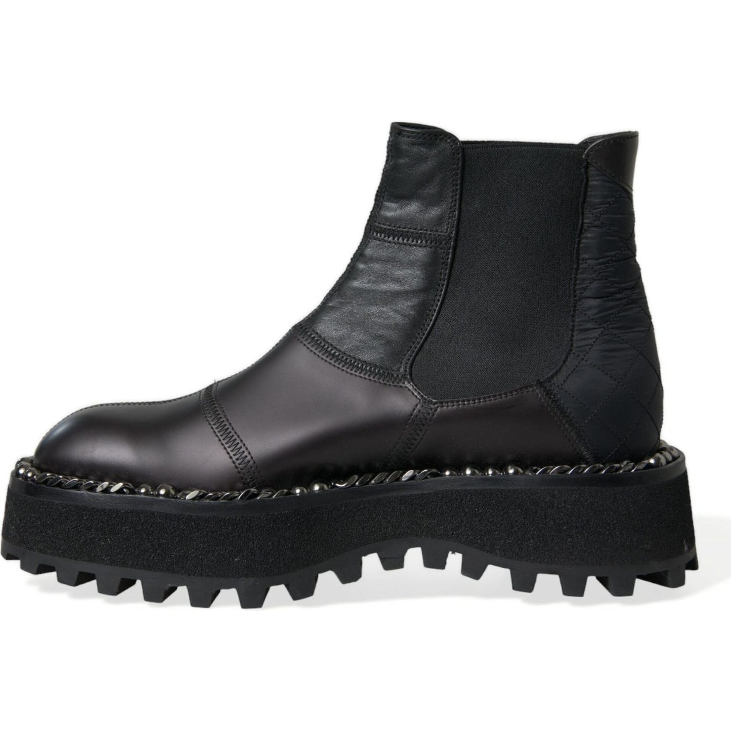 Dolce & Gabbana | Elegant Black Chelsea Slip-On Boots| McRichard Designer Brands   