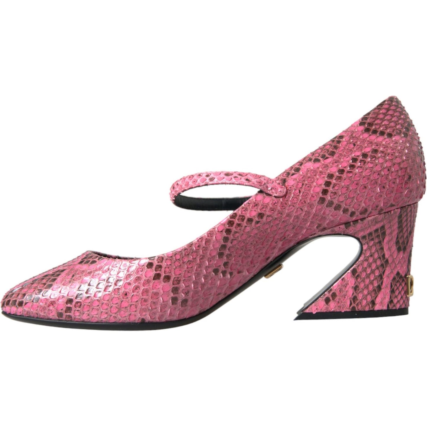 Dolce & Gabbana Pink Python Leather Mary Jane Heels Shoes pink-python-leather-mary-jane-heels-shoes