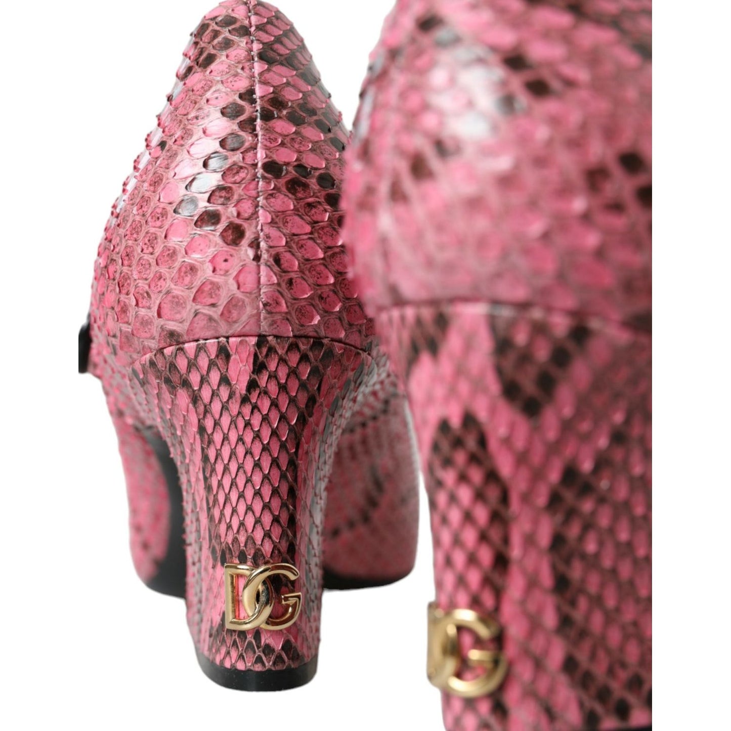 Dolce & Gabbana Pink Python Leather Mary Jane Heels Shoes pink-python-leather-mary-jane-heels-shoes