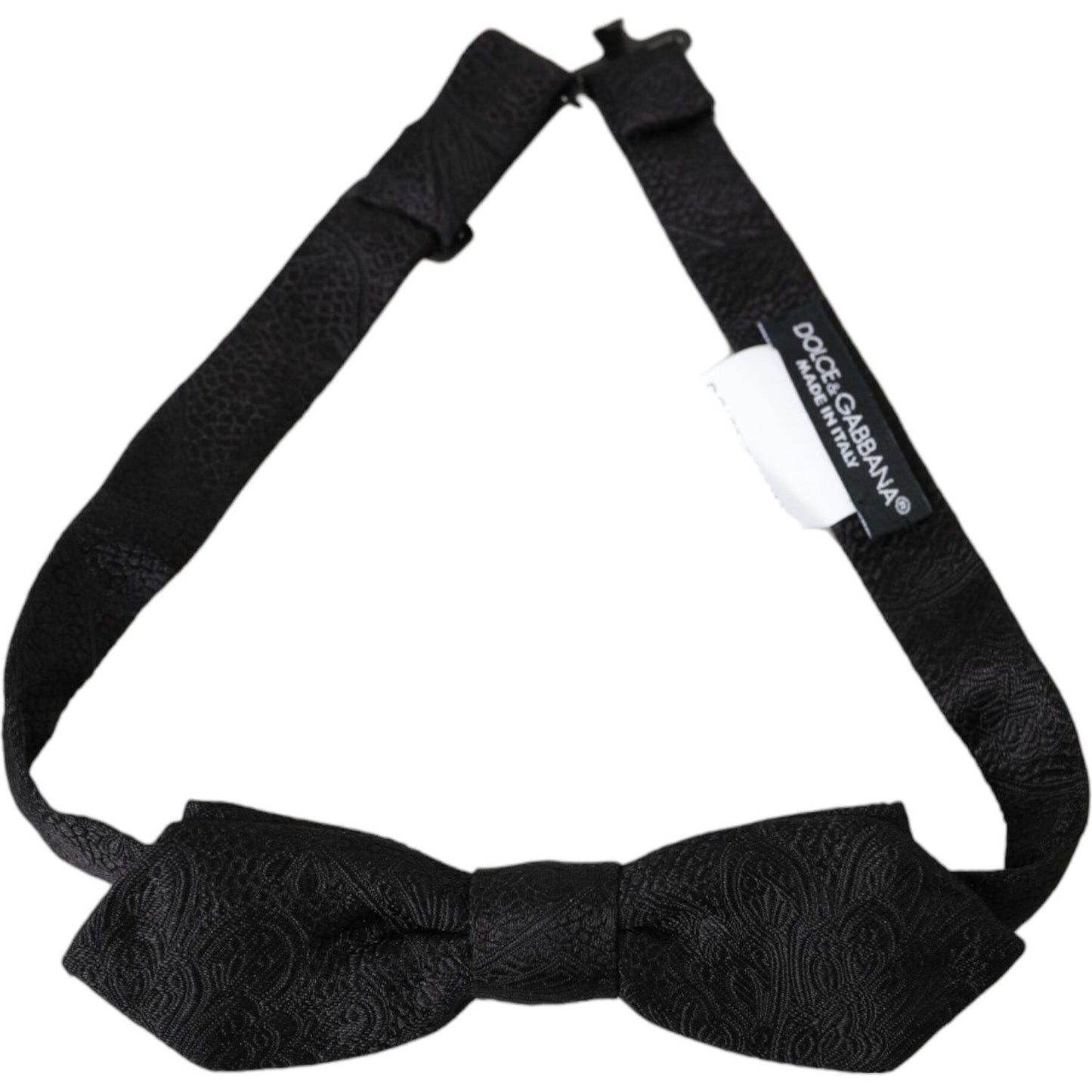 Black Brocade Silk Adjustable Neck Bow Tie