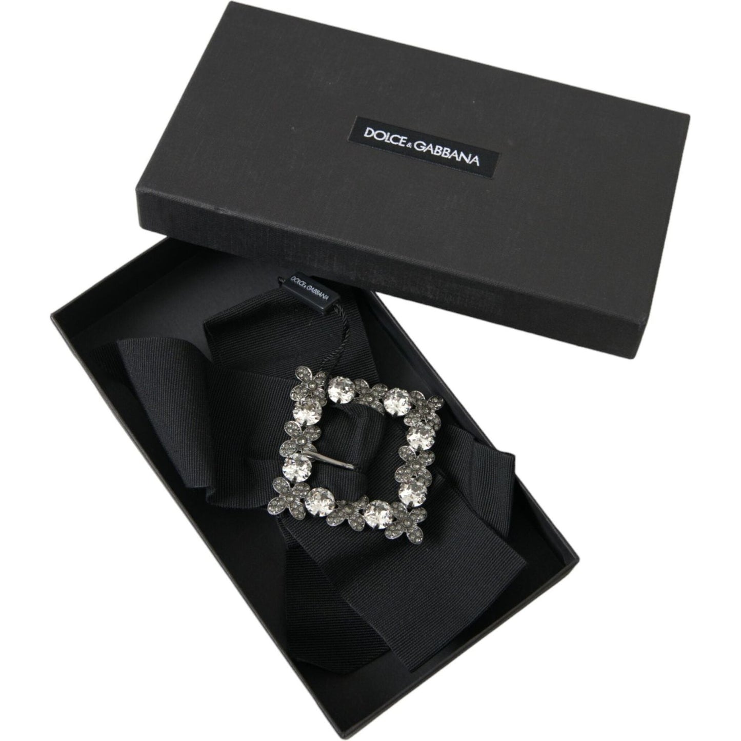 Dolce & Gabbana Black Swarovski Crystal Embellished Hair Clip black-swarovski-crystal-embellished-hair-clip