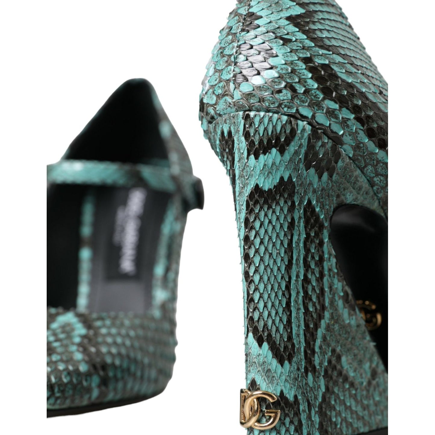 Dolce & Gabbana Aqua Python Leather Mary Jane Pumps Shoes aqua-python-leather-mary-jane-pumps-shoes