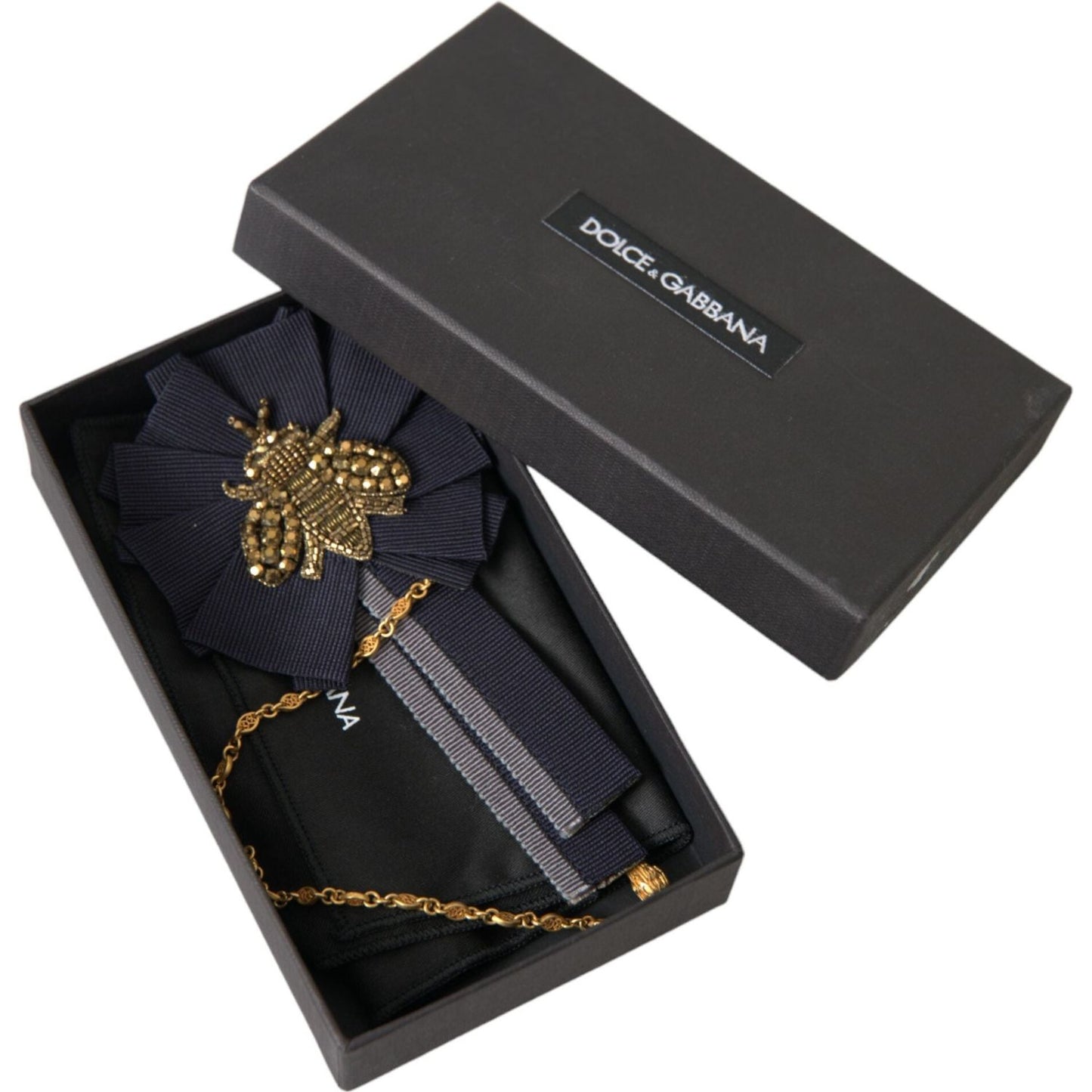 Dolce & GabbanaGold Brass Crystal Bee Men Brooch Lapel PinMcRichard Designer Brands£399.00