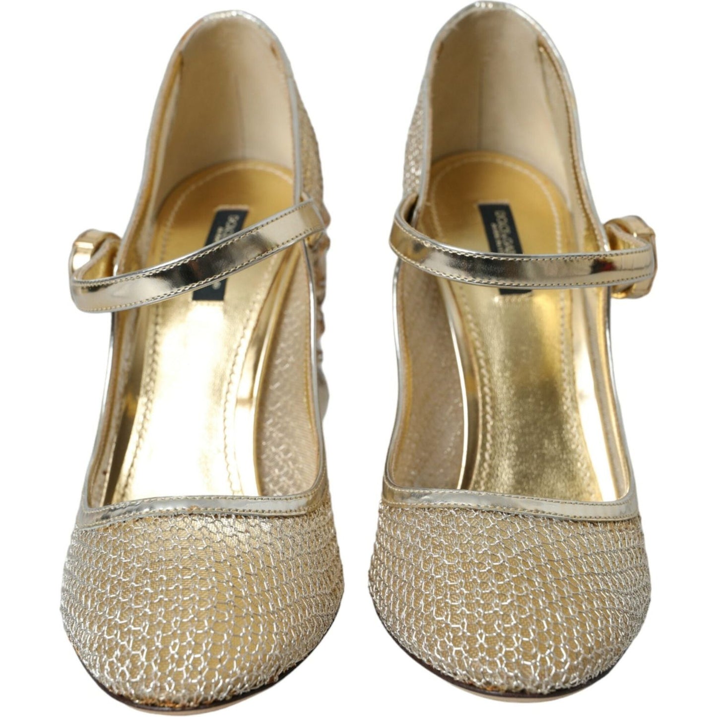 Dolce & Gabbana Gold Mesh Crystal Mary Jane Pumps Heels Shoes gold-mesh-crystal-mary-jane-pumps-heels-shoes