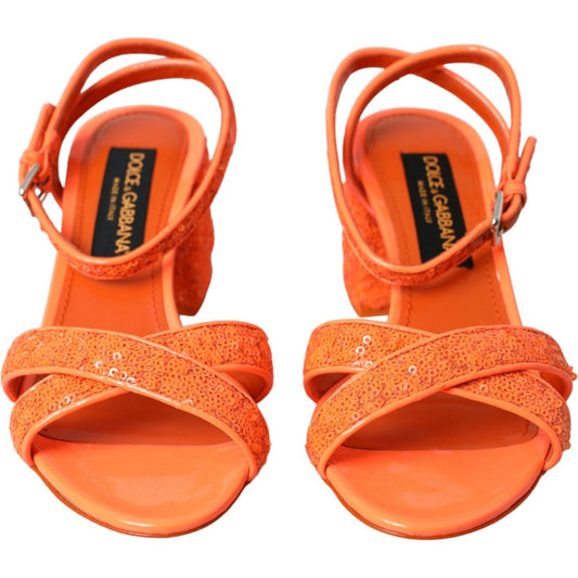Dolce & GabbanaOrange Sequin Ankle Strap Sandals ShoesMcRichard Designer Brands£449.00
