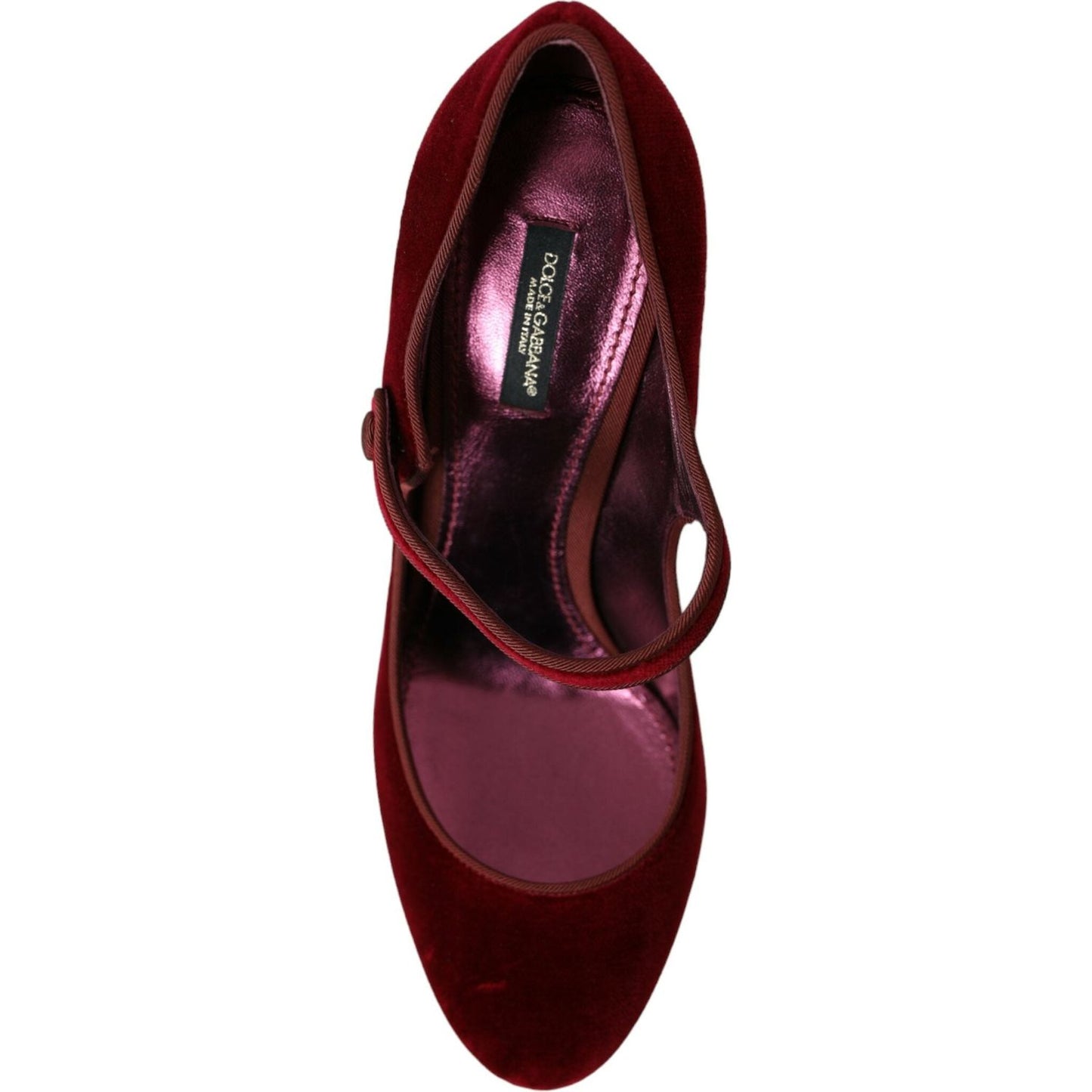Dolce & Gabbana Red Velvet Gold Crystals Heels Mary Jane Shoes red-velvet-gold-crystals-heels-mary-jane-shoes