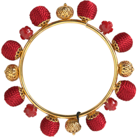 Dolce & GabbanaGold Brass Red RUNWAY Sicilia Natale Roses BraceletMcRichard Designer Brands£599.00
