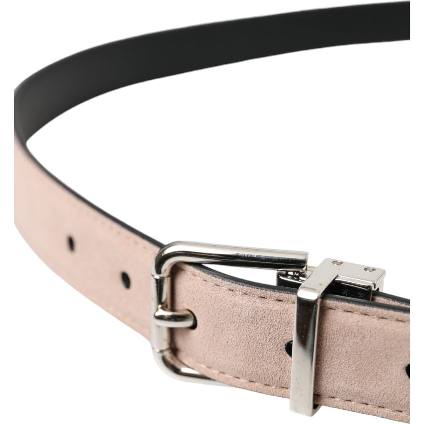 Beige Suede Leather Silver Buckle Belt Men