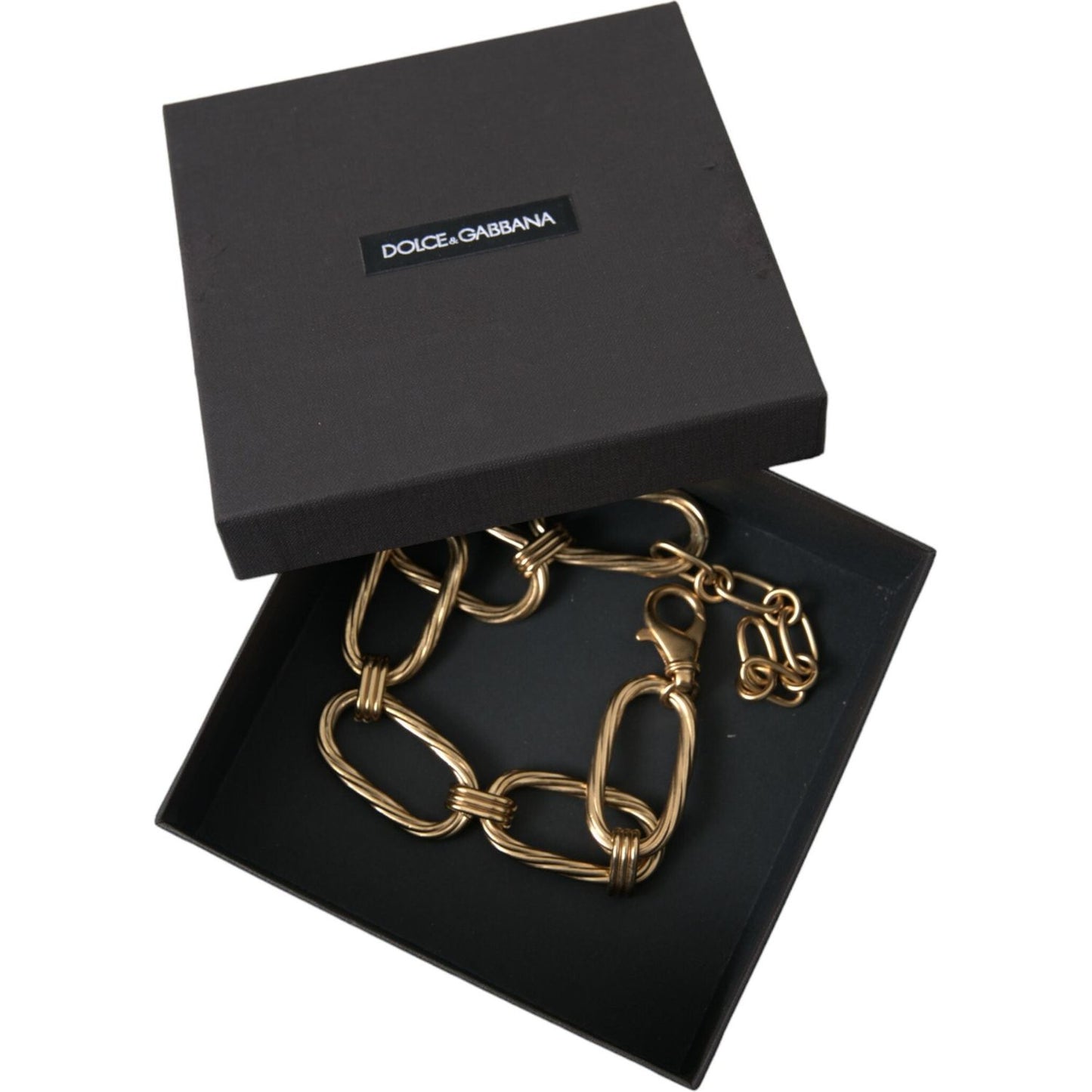 Dolce & Gabbana Gold Tone Brass Large Link Chain Jewelry Necklace gold-tone-brass-large-link-chain-jewelry-necklace