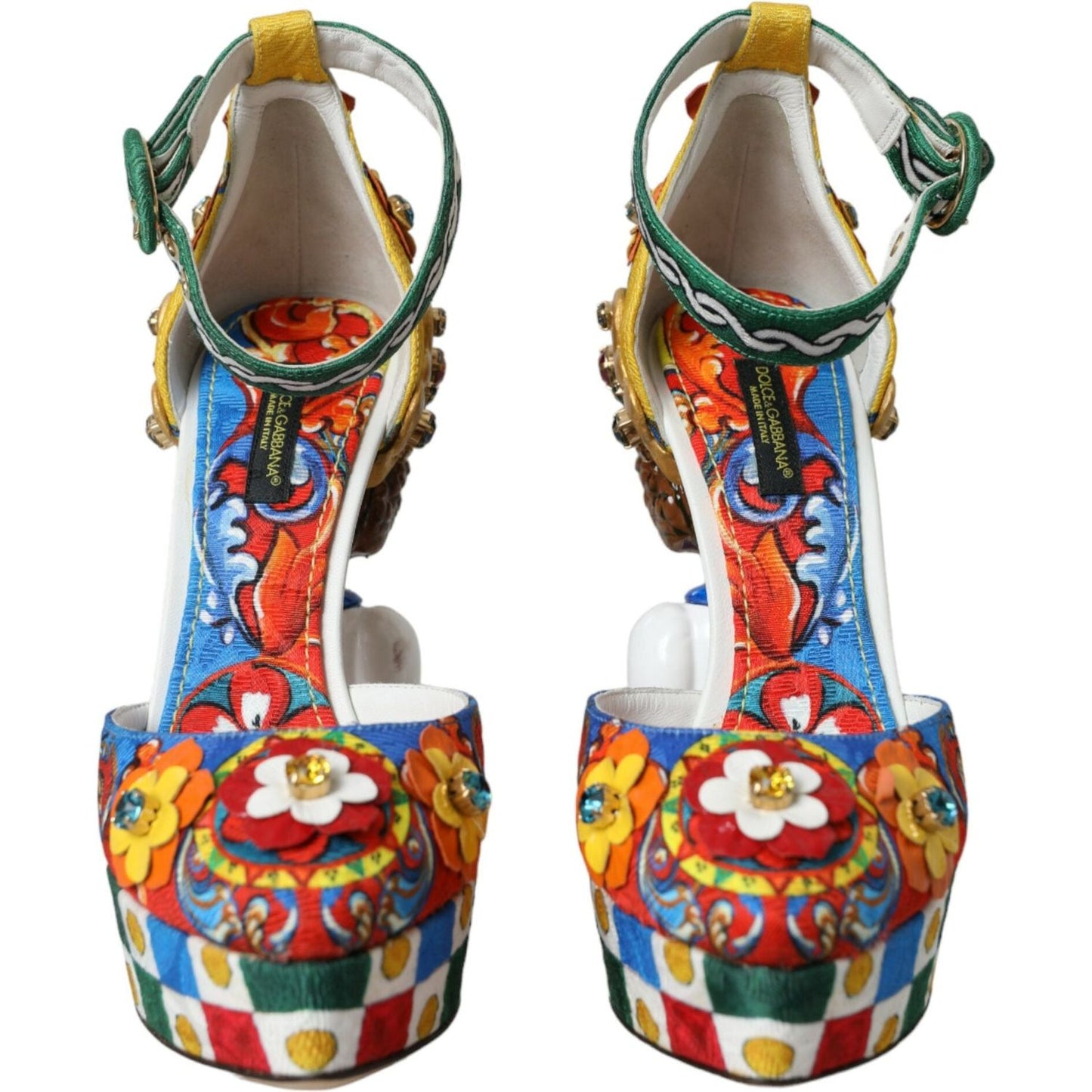 Dolce & Gabbana Multicolor Carretto Embellished Sandals Shoes multicolor-carretto-embellished-sandals-shoes