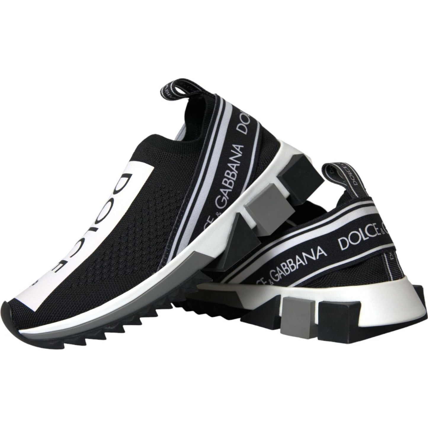 Dolce & Gabbana Black White Slip On Sorrento Sneakers Shoes black-white-slip-on-sorrento-sneakers-shoes