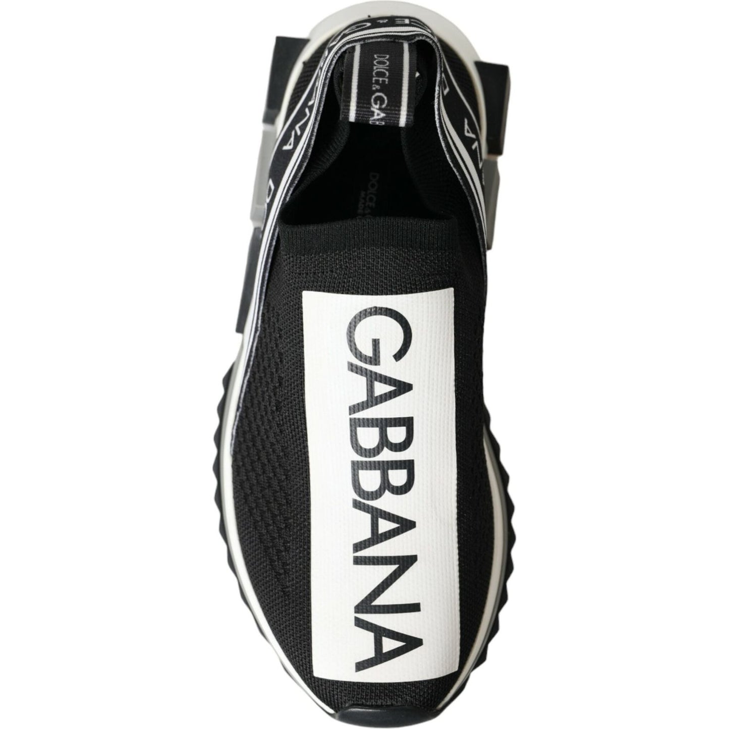 Dolce & Gabbana Black White Slip On Sorrento Sneakers Shoes black-white-slip-on-sorrento-sneakers-shoes