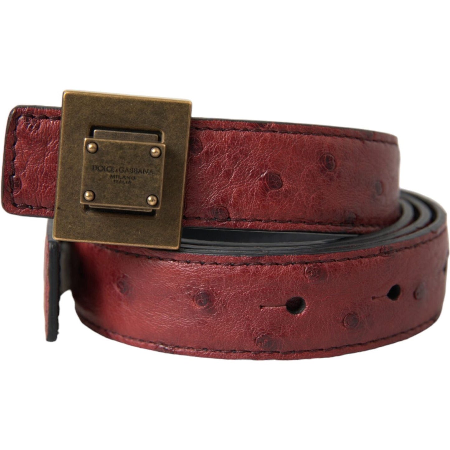 Brown Leather Square Metal Buckle Belt