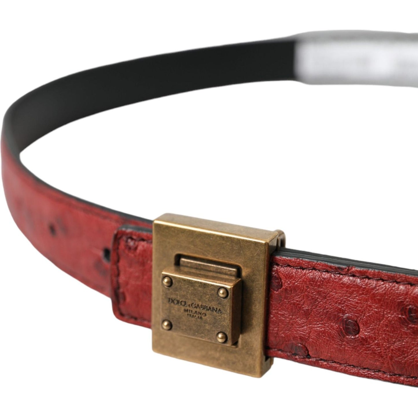 Brown Leather Square Metal Buckle Belt