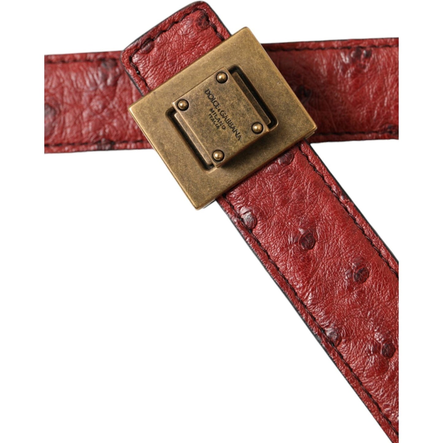 Brown Leather Square Metal Buckle Belt