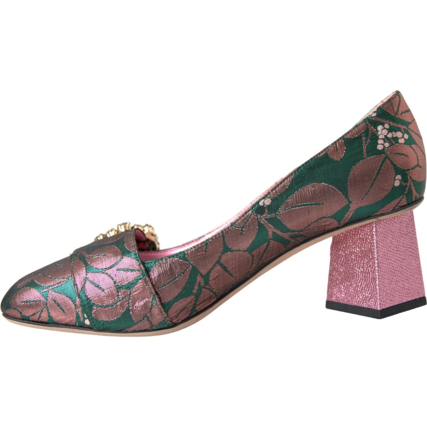 Dolce & Gabbana Multicolor Floral Jacquard Crystal Heels Pumps Shoes multicolor-floral-jacquard-crystal-heels-pumps-shoes