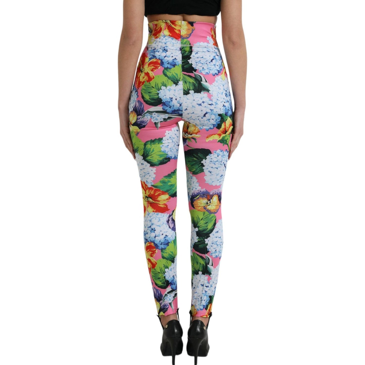 Dolce & Gabbana Exquisite Floral High Waist Leggings multicolor-floral-high-waist-leggings-pants-2