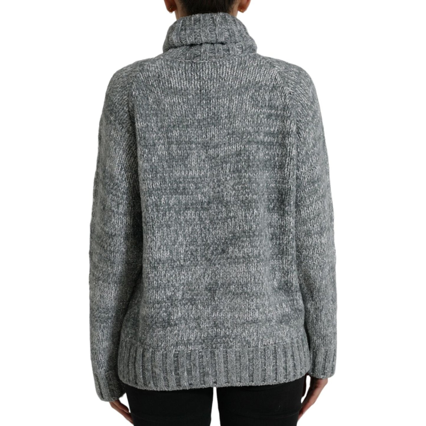 Dolce & Gabbana Elegant Gray Cashmere Blend Turtleneck Pullover gray-cashmere-turtle-neck-pullover-sweater