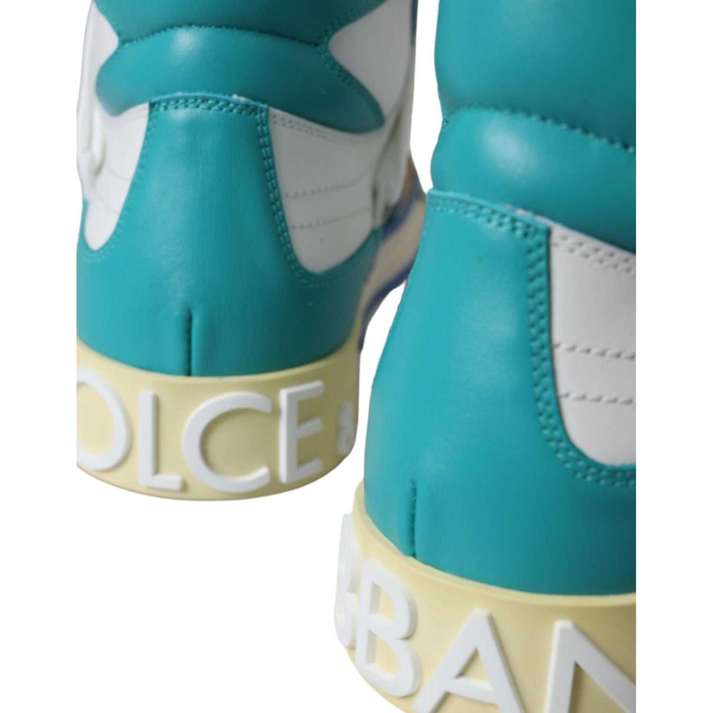 Dolce & Gabbana Multicolor Colorblock Leather High Top Sneakers Shoes multicolor-colorblock-leather-high-top-sneakers-shoes