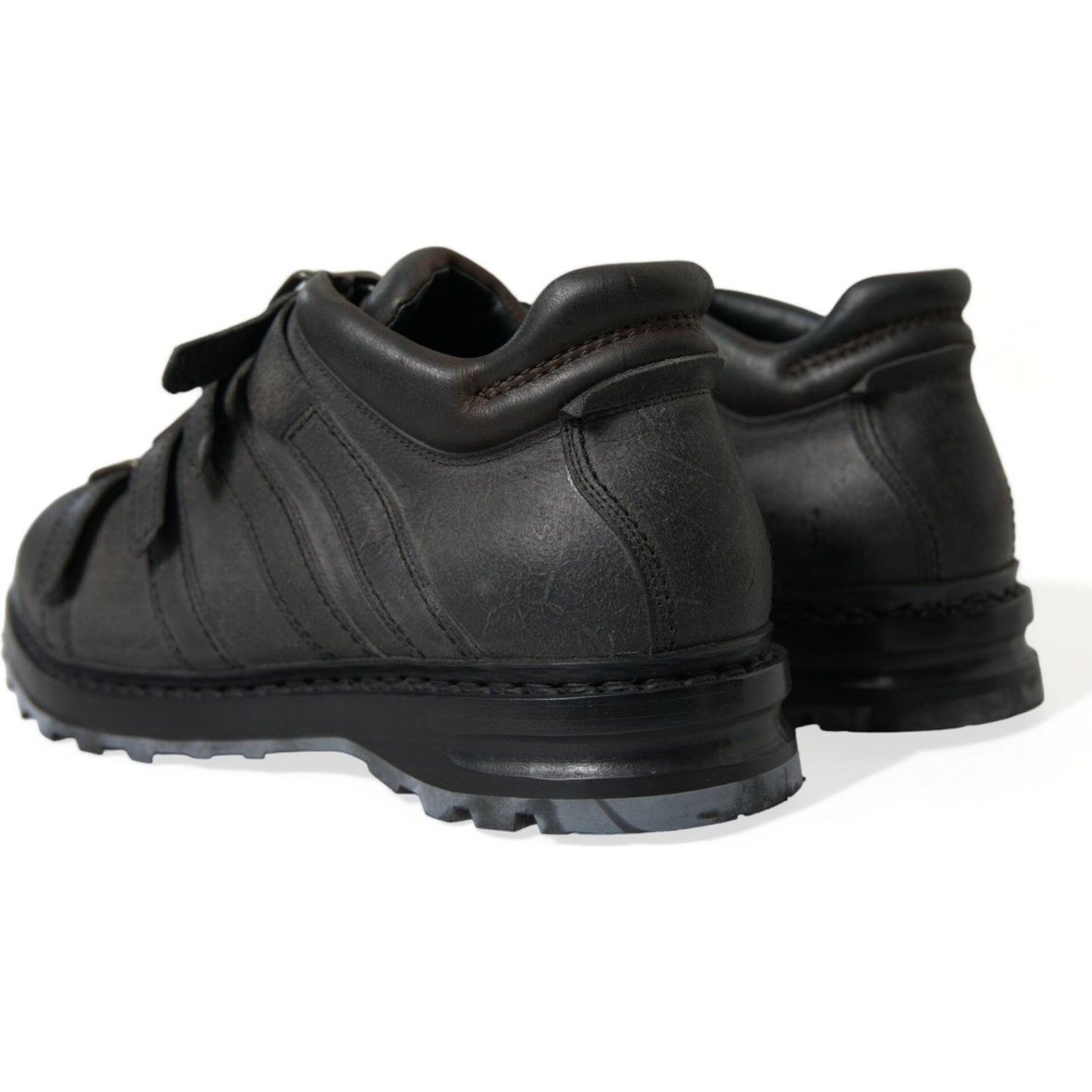 Dolce & Gabbana | Black Leather Ankle Strap Boots| McRichard Designer Brands   