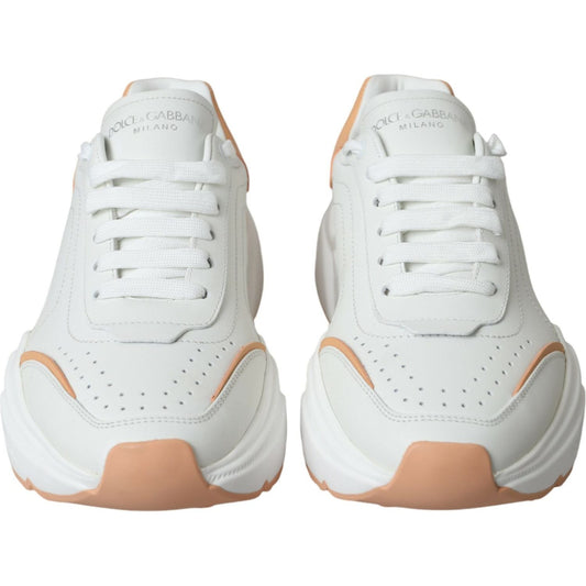 Dolce & GabbanaWhite Peach DAYMASTER Leather Sneakers ShoesMcRichard Designer Brands£439.00