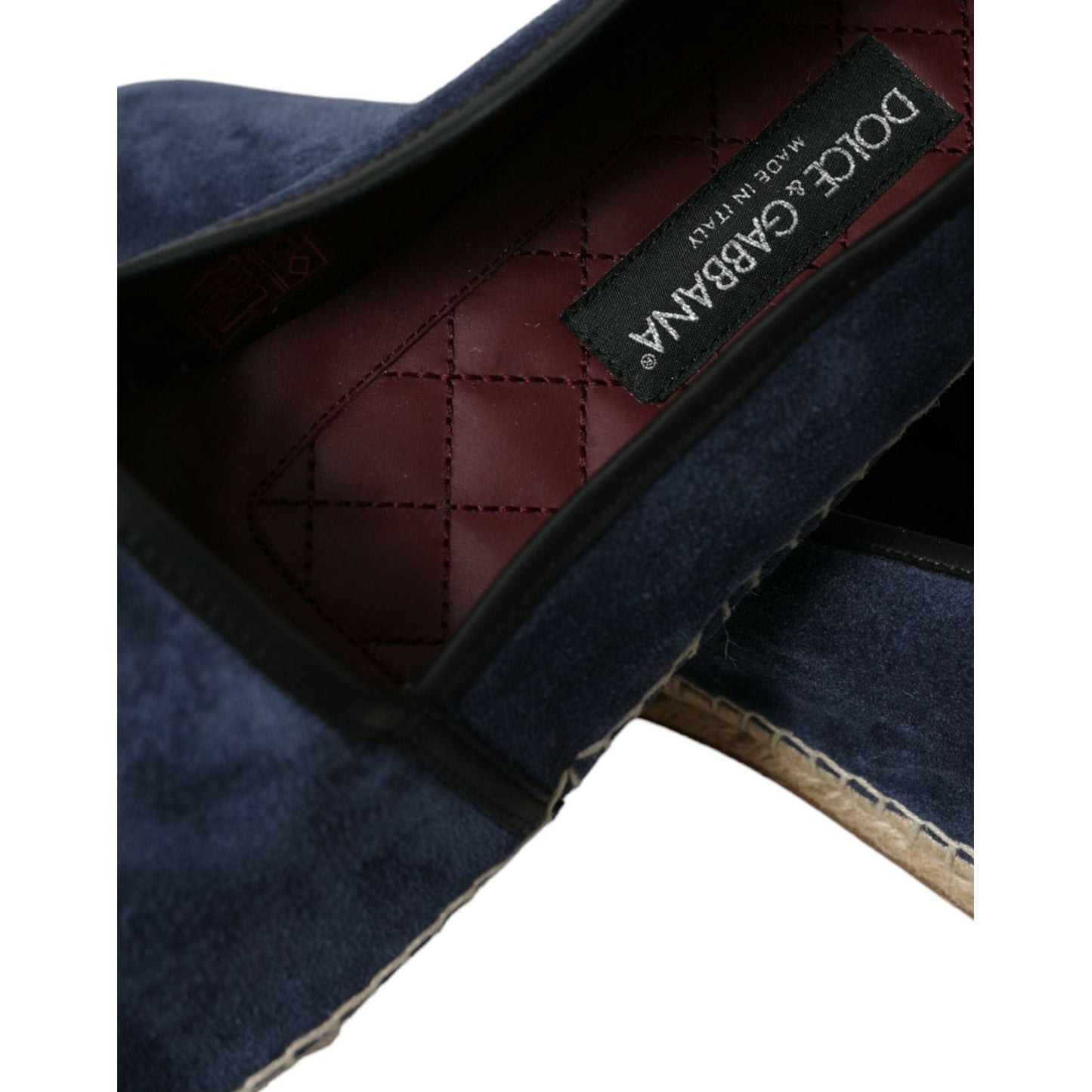 Dolce & Gabbana Elegant Navy Suede Leather Espadrilles blue-leather-suede-slip-on-espadrille-shoes