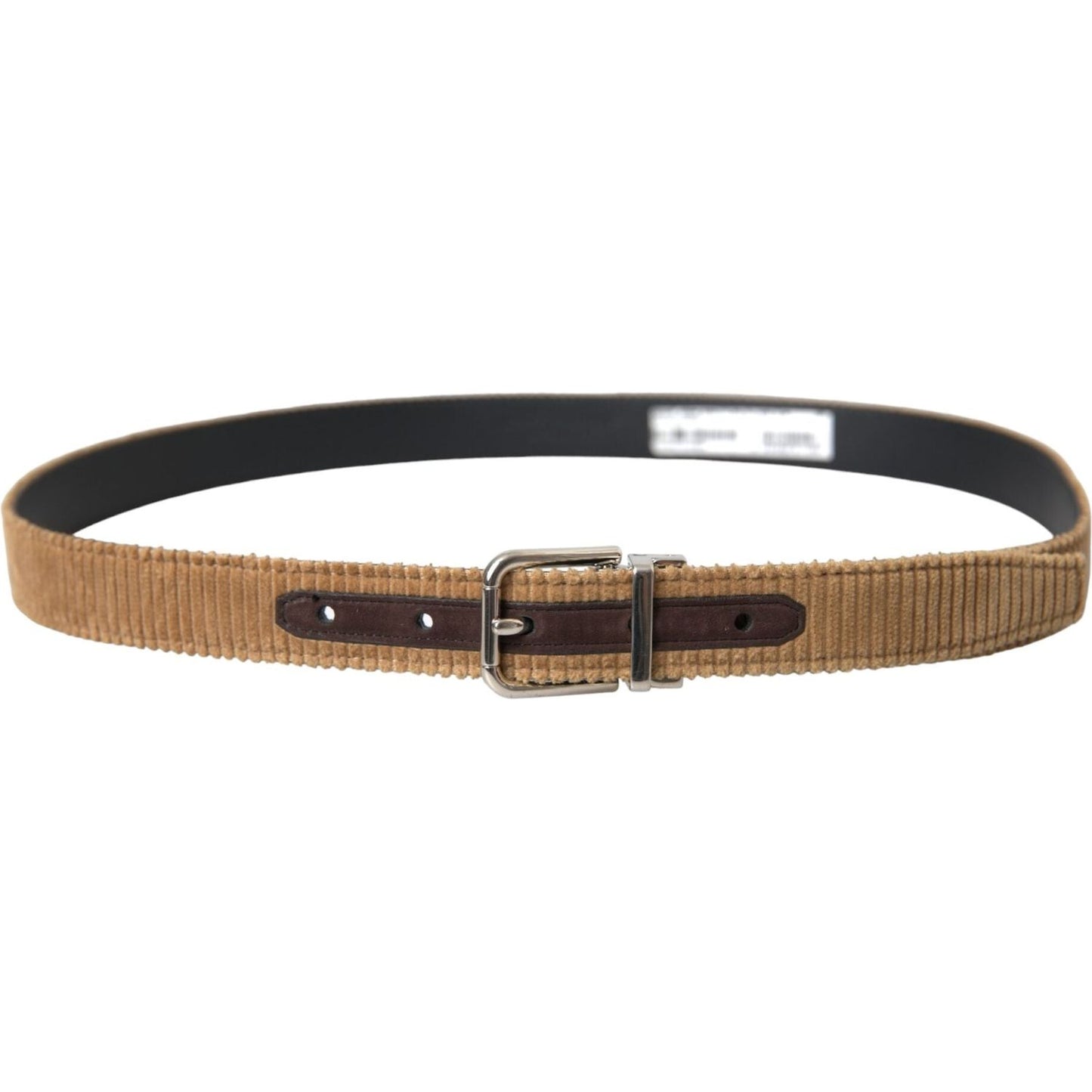 Brown Velvet Silver Metal Buckle Belt Men