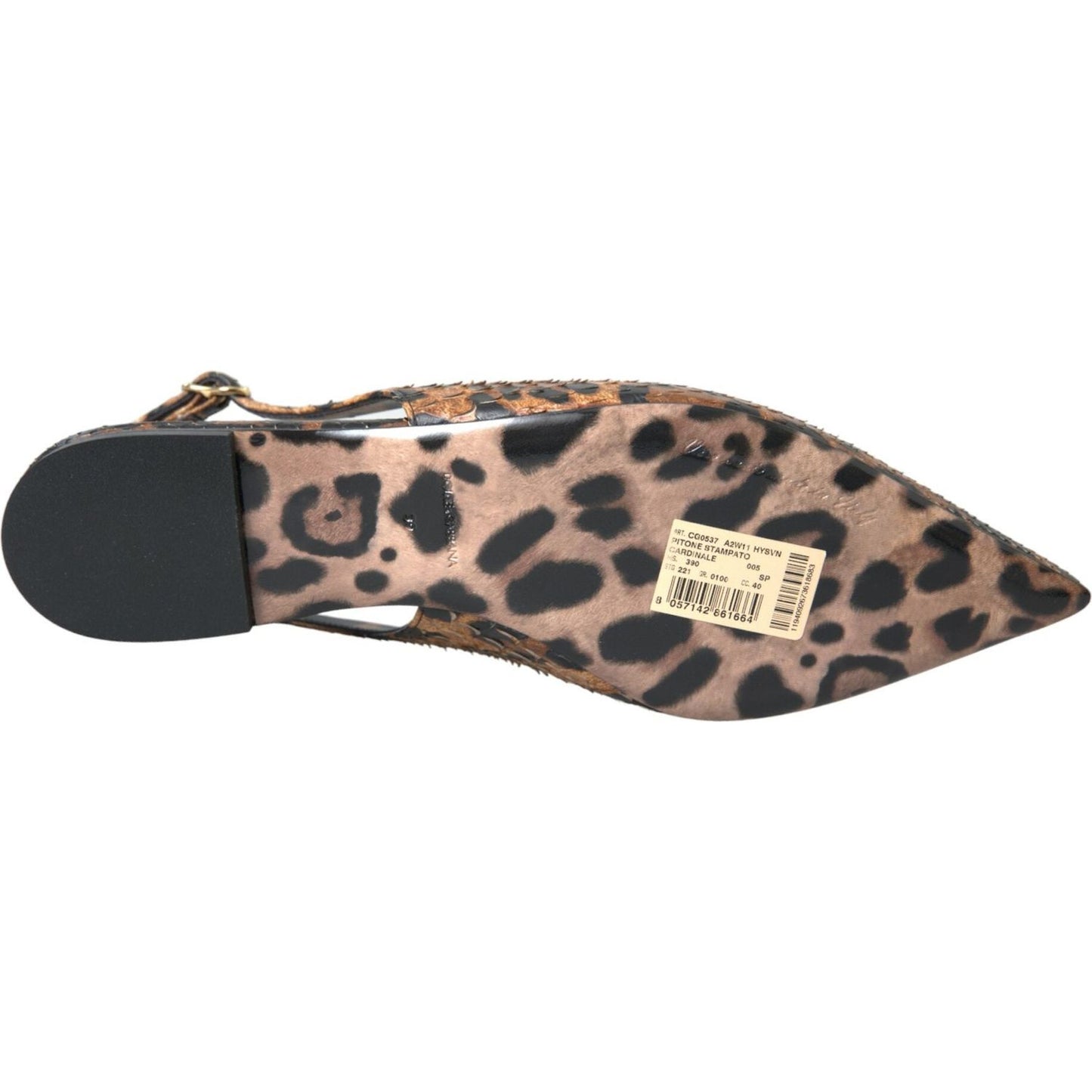 Dolce & Gabbana Brown Leopard Exotic Skin Slingback Shoes brown-leopard-exotic-skin-slingback-shoes