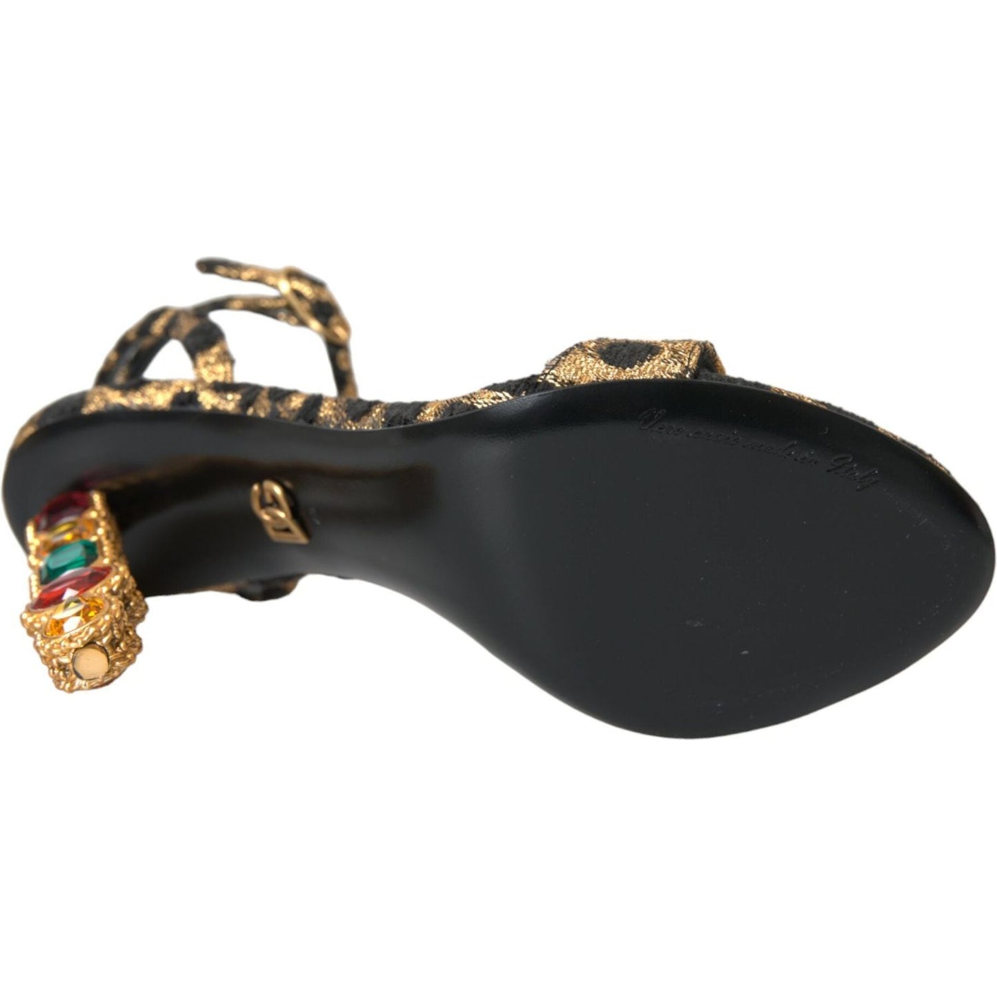 Dolce & GabbanaGold Leopard Crystals Heels Sandals ShoesMcRichard Designer Brands£979.00