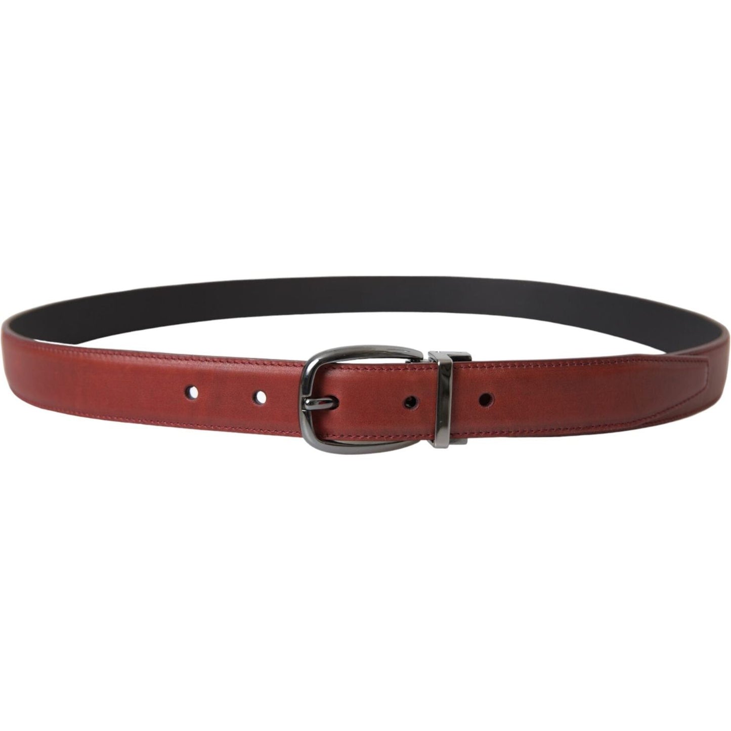 Brown Leather Silver Metal Buckle Belt Men