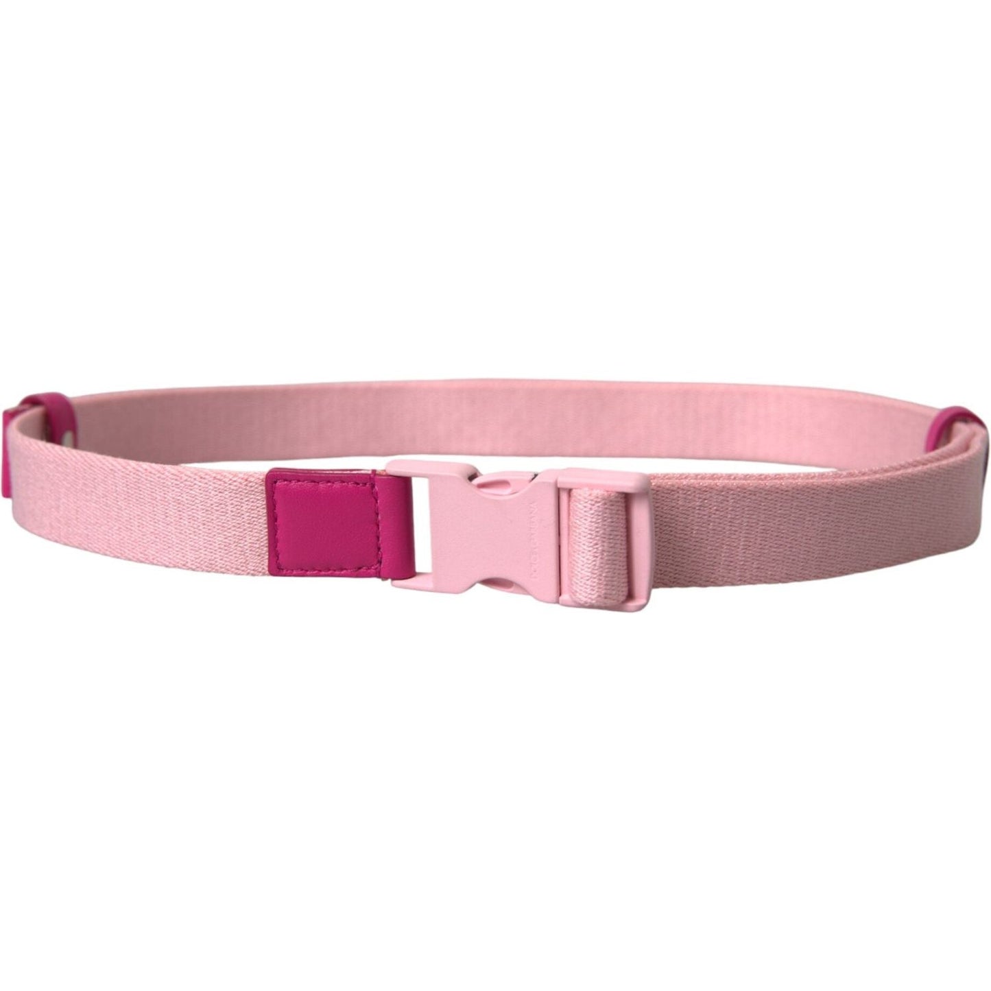 Pink Canvas Stretch Plastic Buckle Women Belt