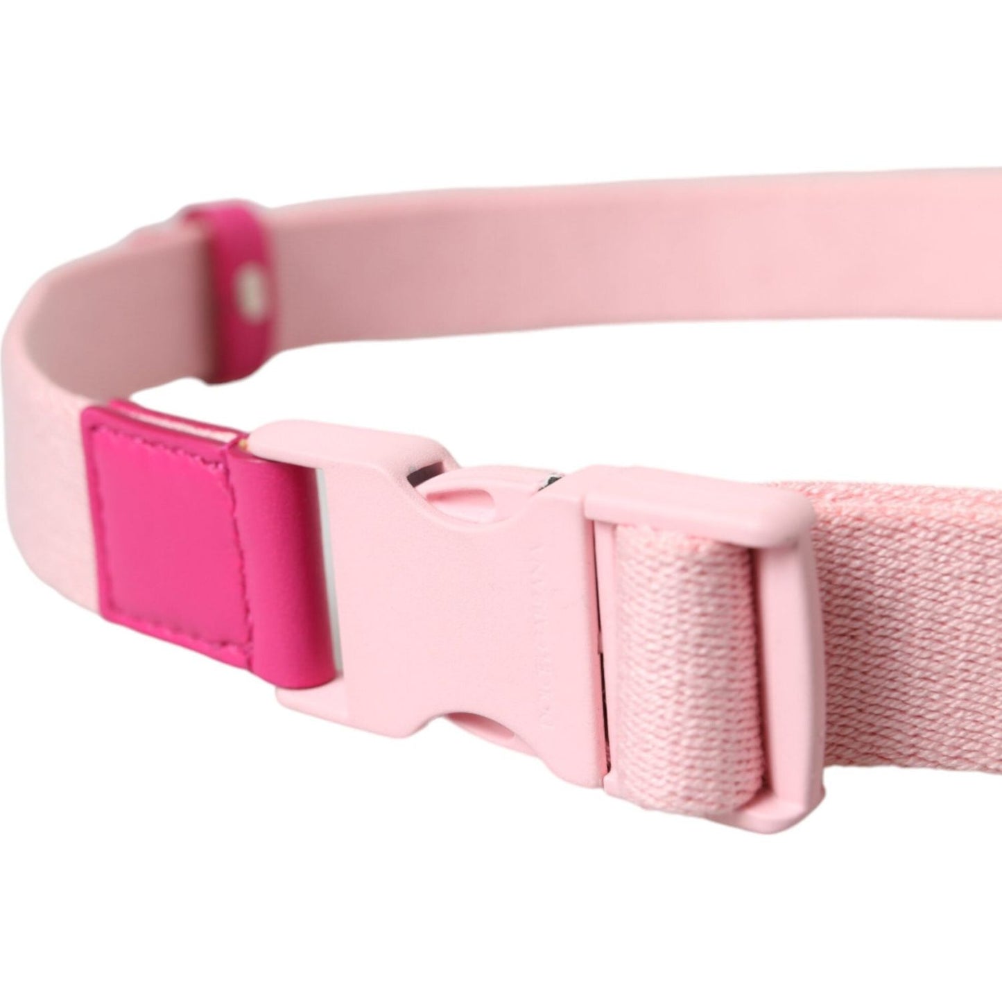 Pink Canvas Stretch Plastic Buckle Women Belt