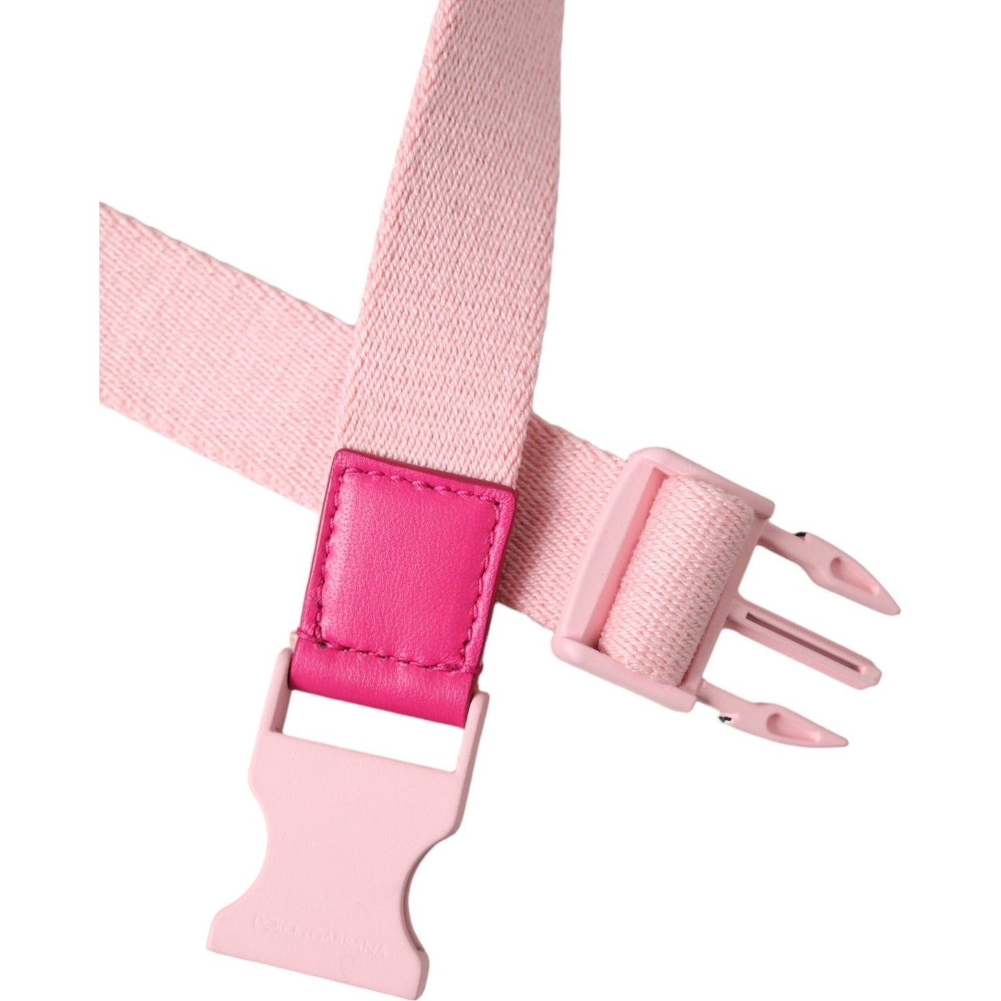 Pink Canvas Stretch Plastic Buckle Women Belt