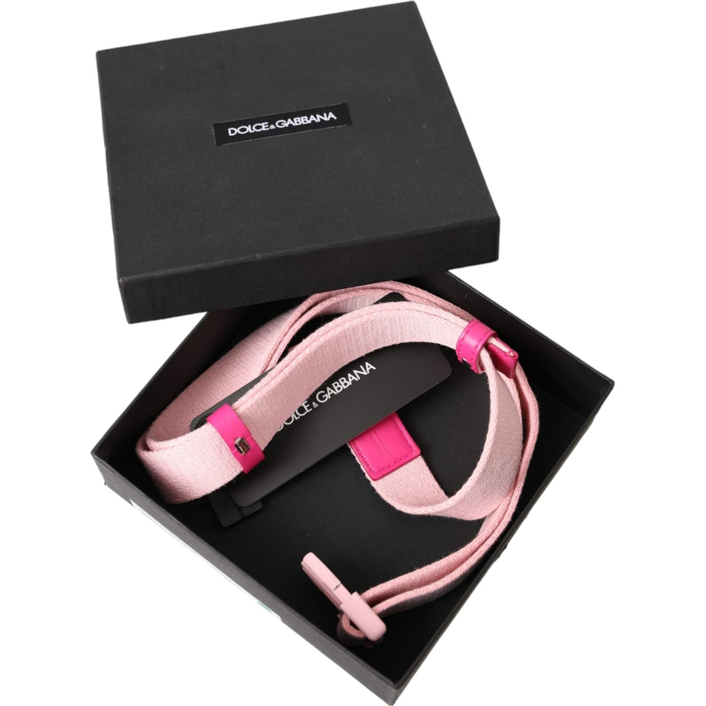 Pink Canvas Stretch Plastic Buckle Women Belt