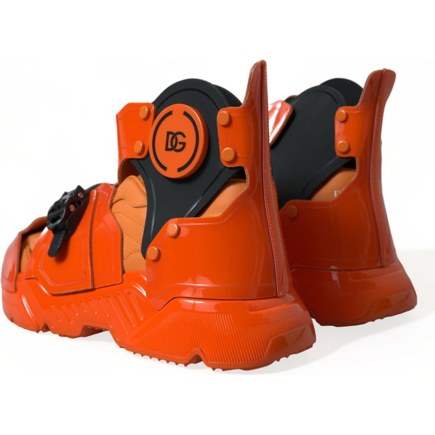 Dolce & Gabbana Orange Breezy High-Top Sneakers Charm orange-multi-panel-chunky-high-top-sneakers-shoes