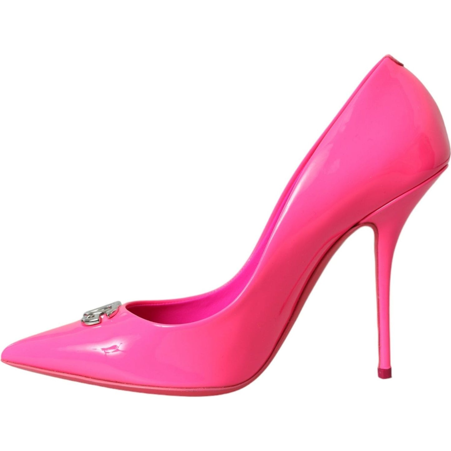 Dolce & Gabbana Neon Pink Leather Logo Pumps Heels Shoes neon-pink-leather-logo-pumps-heels-shoes