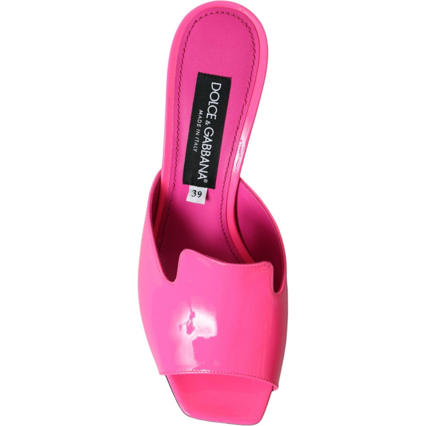 Dolce & Gabbana Neon Pink Leather Logo Heels Sandals Shoes neon-pink-leather-logo-heels-sandals-shoes