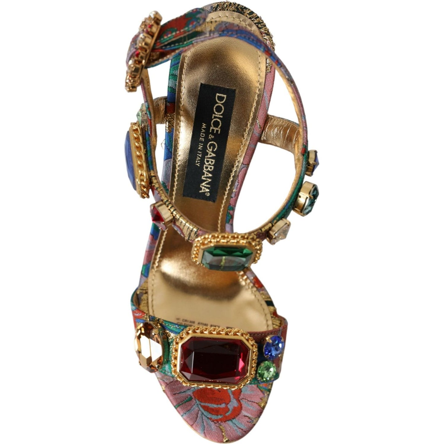 Dolce & Gabbana Multicolor Jacquard Crystals Sandals Shoes multicolor-jacquard-crystals-sandals-shoes-2
