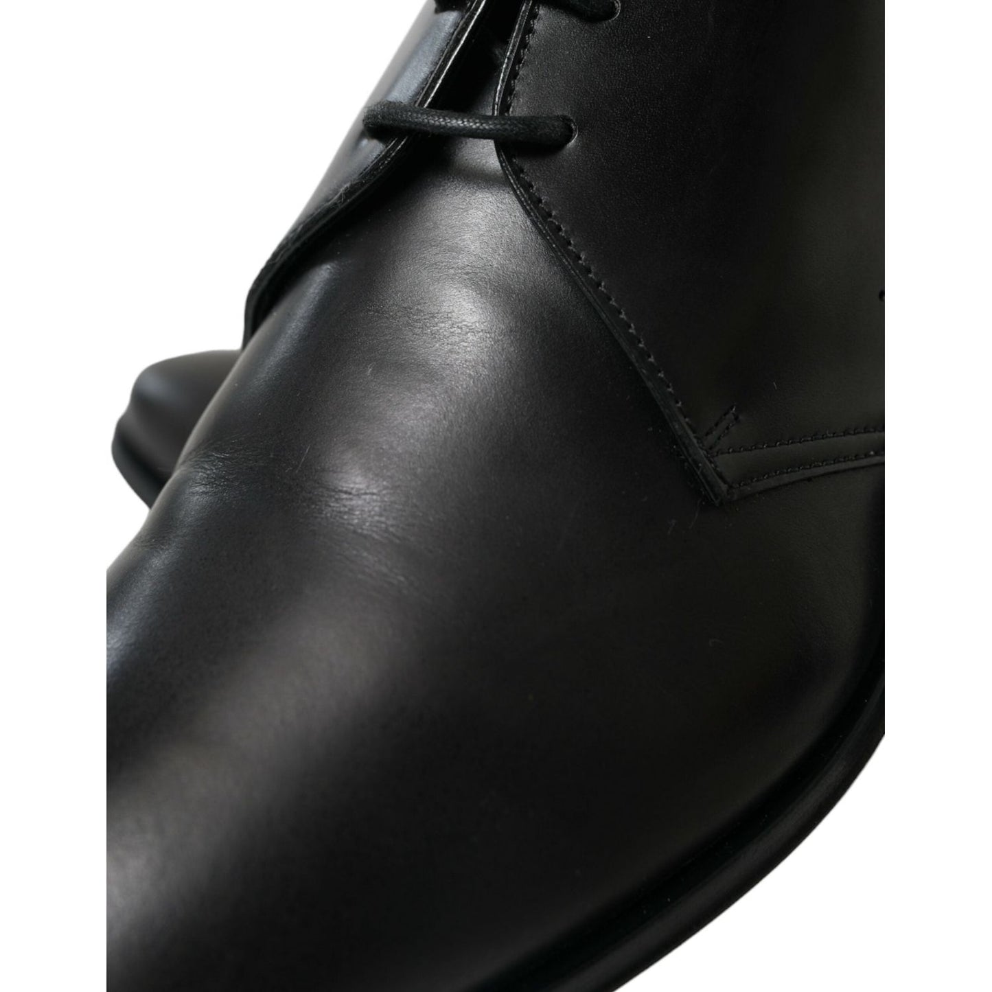 Dolce & Gabbana Elegant Black Leather Derby Dress Shoes black-leather-lace-up-formal-derby-dress-shoes-3